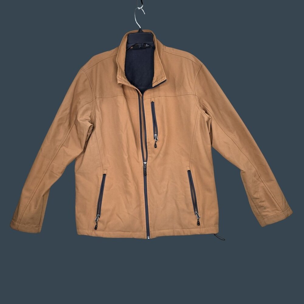 SwissTech Mens XL Tan Full Zip Jacket With Pockets